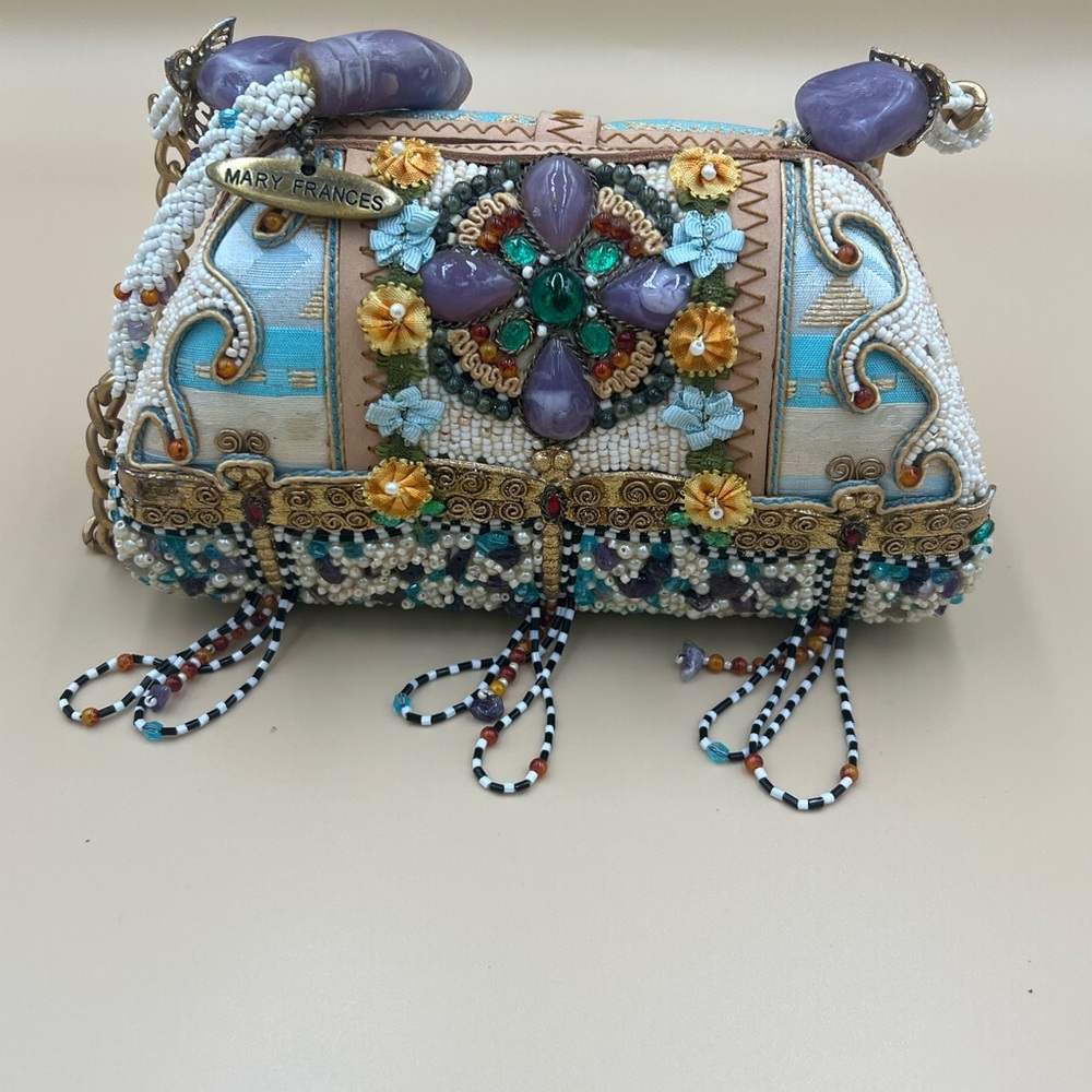 Rare‎ Mary Frances Multicolor Embellished Clutch - Picture 3 of 8